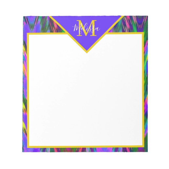 Bloco De Notas Brilhante chevron tribal personalizado   (Frente)