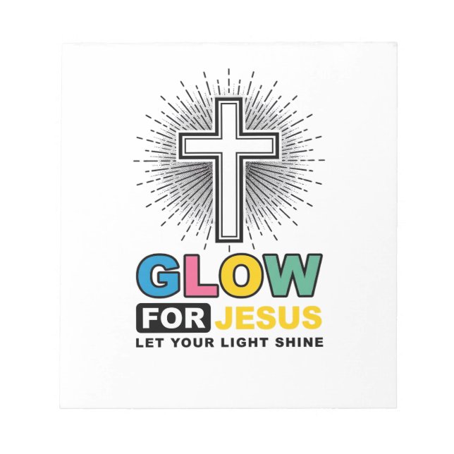 Bloco De Notas Brilhe Para Jesus Camisa Cristã Cruz Luz Design_ (Frente)