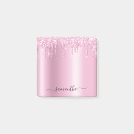 Bloco De Notas Brilho de Glitter Rosa Claro que Goteja