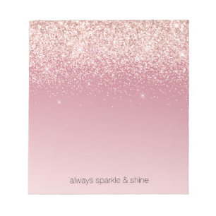 Bloco De Notas Brilho Rosa Glitz Brilhante