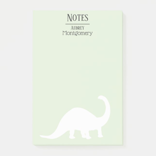 Bloco De Notas Brontosaurus Silhouette | Personalizado (Frente)
