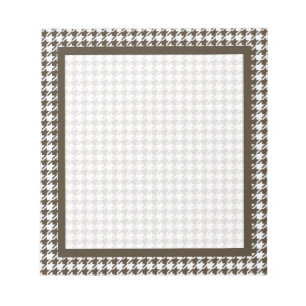 Bloco De Notas Brown Combination Houndstooth por Shirley Taylor
