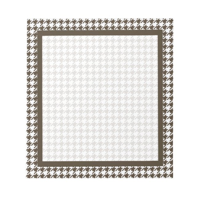 Bloco De Notas Brown Combination Houndstooth por Shirley Taylor (Frente)