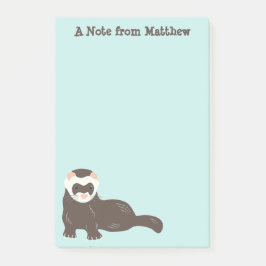 Bloco De Notas Brown Ferret Personalizado - Mint Green