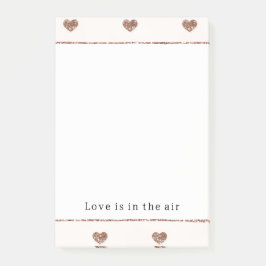 Bloco De Notas Brown Sugar Blush Pink Glitter Hearts 