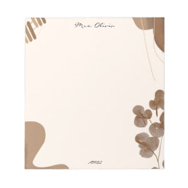 Bloco De Notas Brush Floral Teacher Notepad