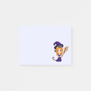 Bloco De Notas Bruxa Bonita no Halloween Roxo
