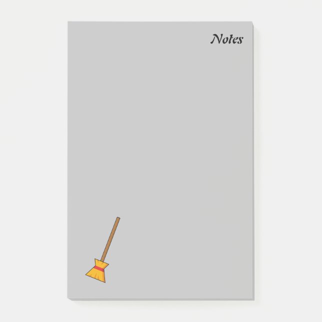 Bloco De Notas Bruxa Broom | Adicionar texto (Frente)