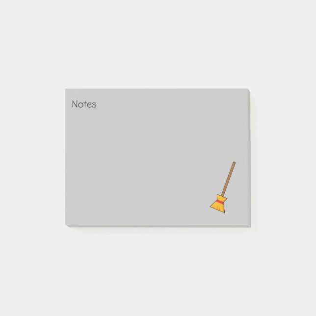 Bloco De Notas Bruxa Broom | Adicionar texto (Frente)