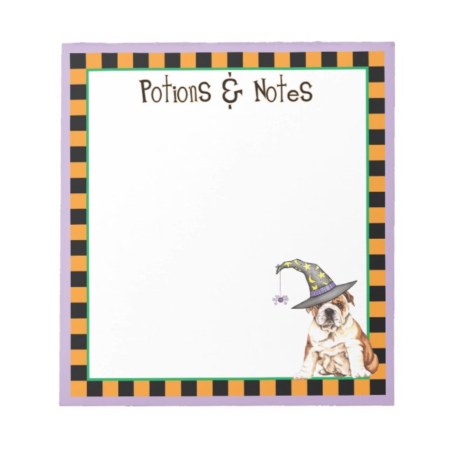 Bloco De Notas Bruxa Bulldog (Frente)