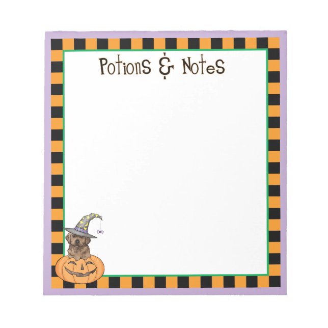 Bloco De Notas Bruxa de Chocolate Lab (Frente)