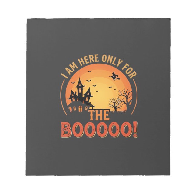 Bloco De Notas Bruxa de Halloween Casa Assombrada Desenho Boo_1 (Frente)
