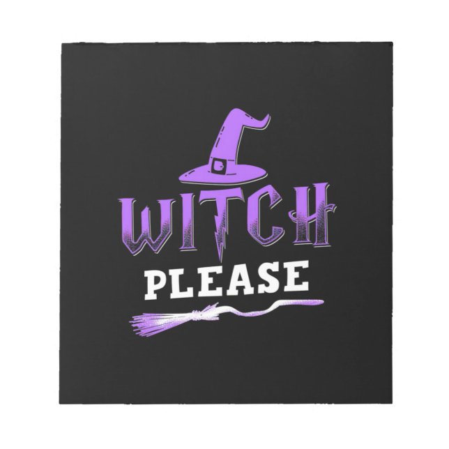 Bloco De Notas Bruxa de Halloween, por favor (Frente)