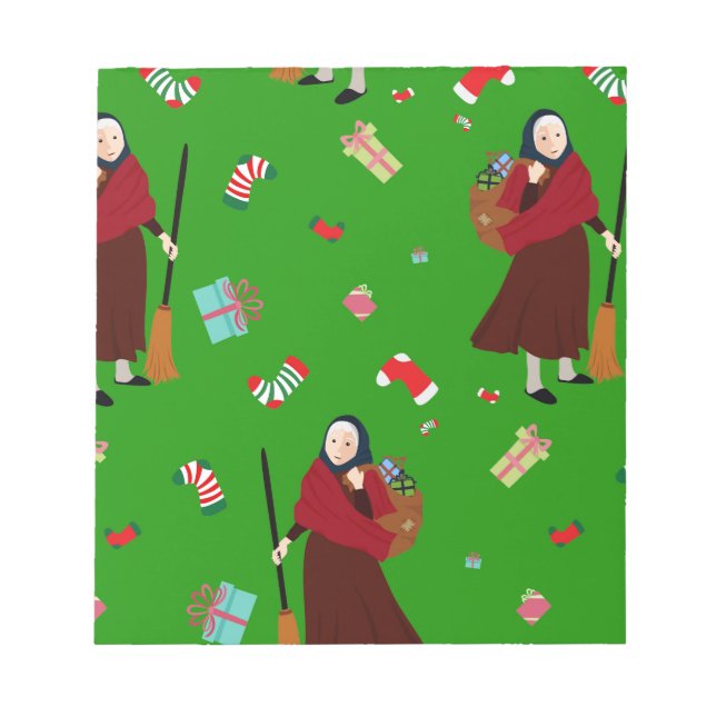 Bloco De Notas bruxa de natal Befana (Frente)