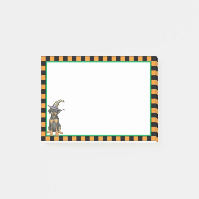 Bloco De Notas Bruxa do Doberman (Frente)