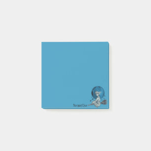 Bloco De Notas Bruxa Spooky no Broomstick Blue