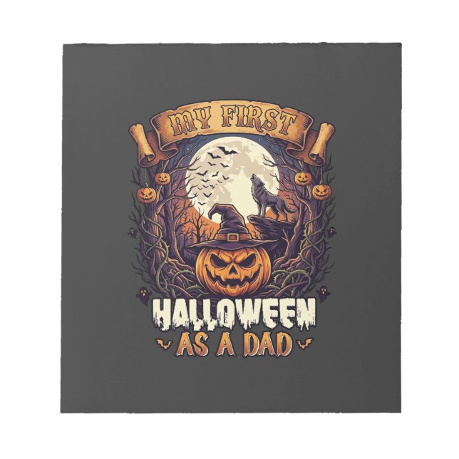 Bloco De Notas Bruxas Penduradas Halloween Bruxa Voadora Casa Ass (Frente)