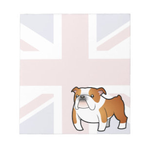 Bloco De Notas Buldogue do inglês dos desenhos animados de Union