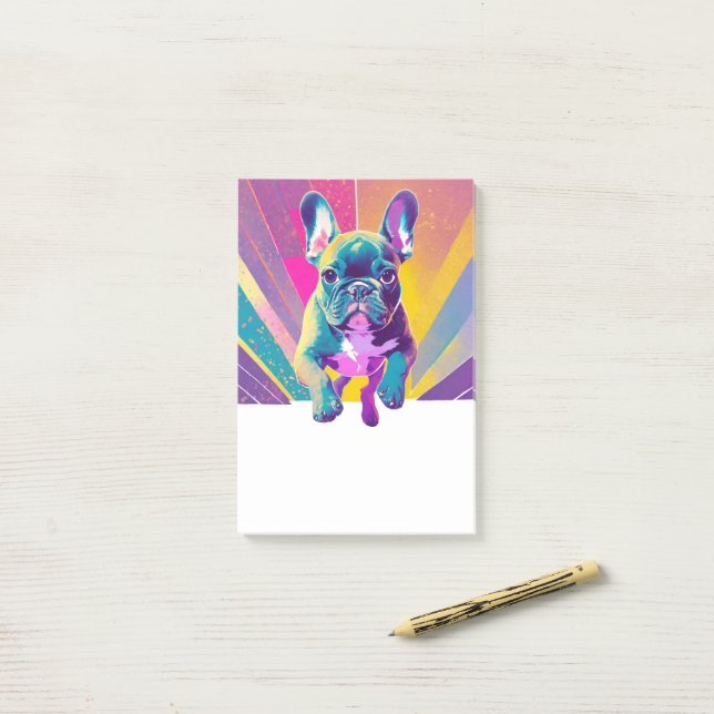 Bloco De Notas Buldogue Francês Filhote  (Na mesa)