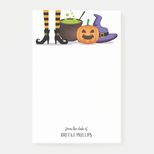 Bloco De Notas Buleiro de Bruxa Personalizado de Halloween (Frente)