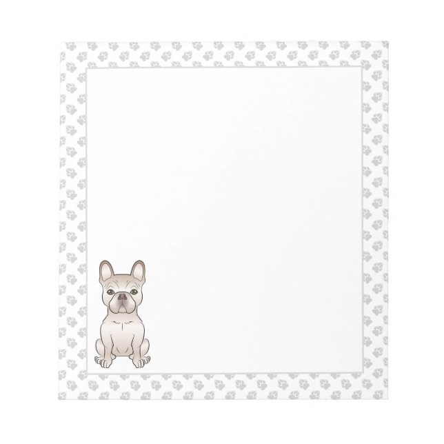 Bloco De Notas Bulldogue Francês / Cachorro Frenchie Cute Cream e (Frente)