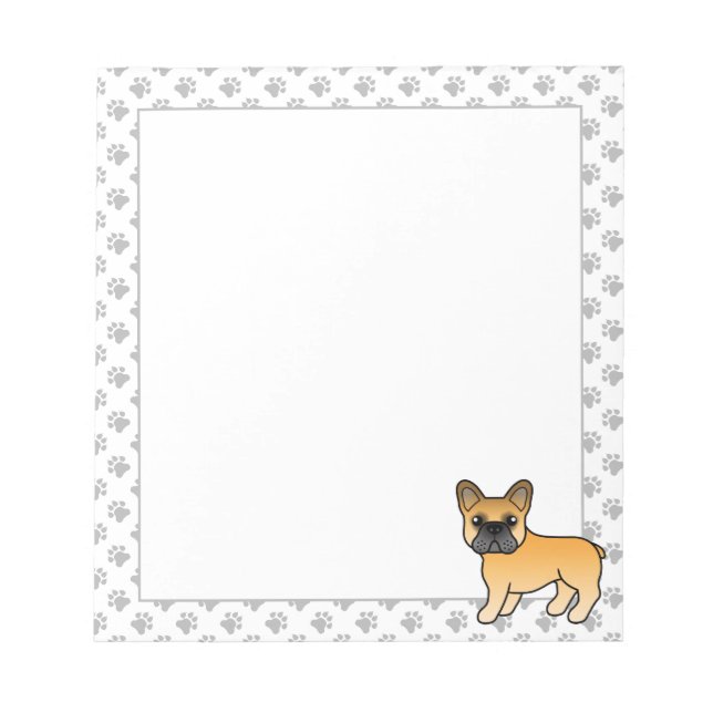 Bloco De Notas Bulldogue Francês cor de cervo desenho animado fof (Frente)