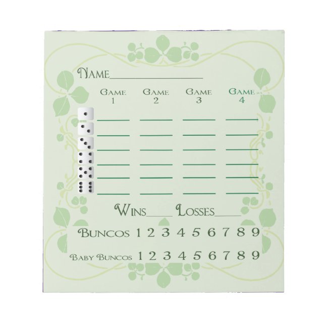 Bloco De Notas Bunco Pad March Green Floral Art Nouveau (Frente)