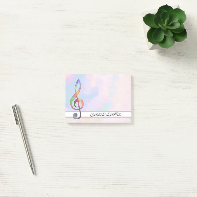 Bloco De Notas bunter Notenschlüssel Klebezettel (Escritótio)