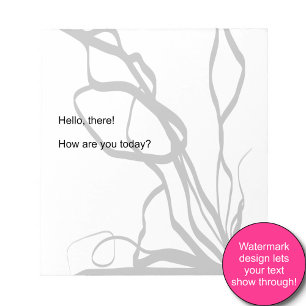 Bloco De Notas Buquê Blanc: Abstrato branco e preto