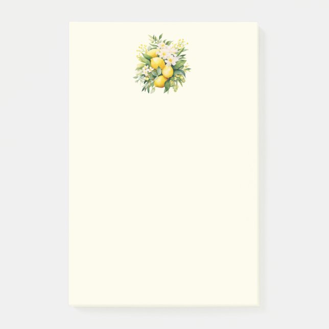Bloco De Notas Buquê de Limão com Flores Brancas (Frente)