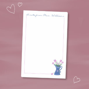 Bloco De Notas Buquê de Tulipas Rosa Notas Adhesivas para Profess