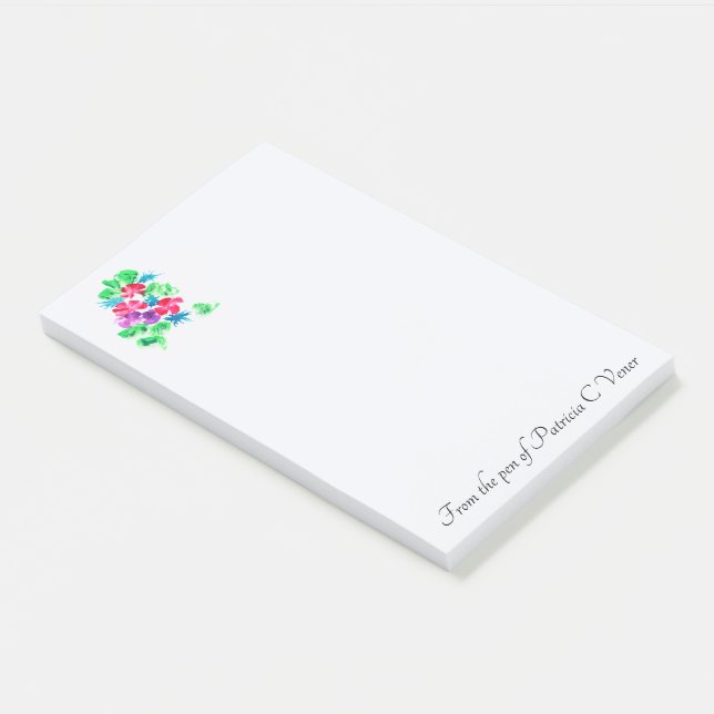 Bloco De Notas Buquê Floral Bonito Personalizável (Inclinado)