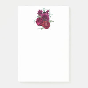 Bloco De Notas Buquê Floral Elegante Magenta Rosa