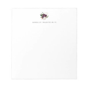 Bloco De Notas Buquê Floral Moderno de Ivory Plum