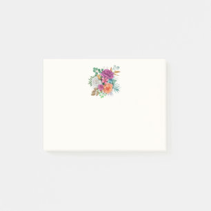 Bloco De Notas Buquê Floral Rosa, Laranja e Rosas Brancas