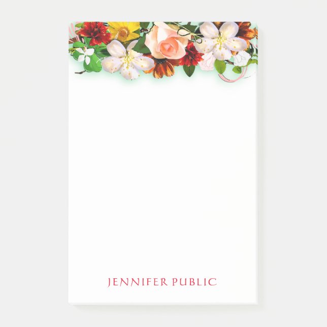 Bloco De Notas Buquê Flutuante Modelo Floral (Frente)