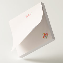 Bloco De Notas Buquê Personalizado de Flor de Aquarela Rosa Simpl