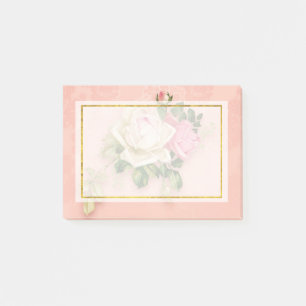 Bloco De Notas Buquê Rosa Rosa e Branco