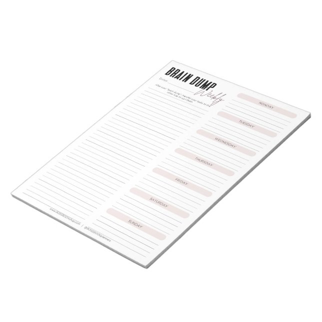 Bloco De Notas BURACO DO CÉREBRO | Escamudo Semanal (Inclinado)