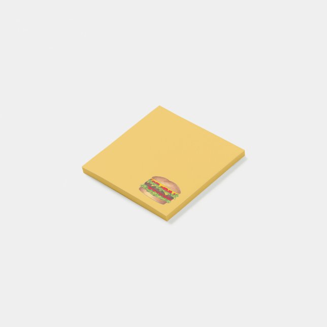 Bloco De Notas Burger Cheeseburger Reunion Picnic Cookout (Inclinado)