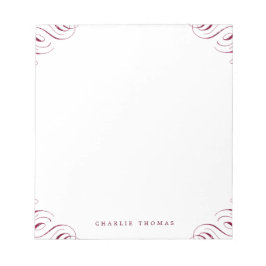 Bloco De Notas Burgundy elegante vintage - papelaria personalizad