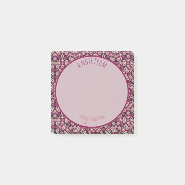 Bloco De Notas Burgundy Floral (Frente)