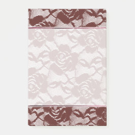 Bloco De Notas Burgundy Red Lace Floral
