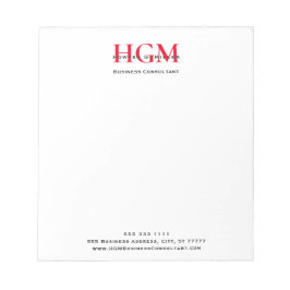 Bloco De Notas Business 3 - Letra Monograma - Logotipo vermelho p