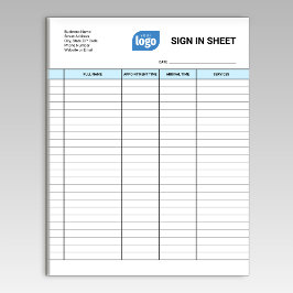 Bloco De Notas Business Client Sign In Sheet Template Notepad