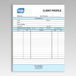 Bloco De Notas Business Customer Client Profile Sheet Notepad