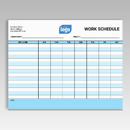 Bloco De Notas Business Logo Work Employee Schedule Notepad