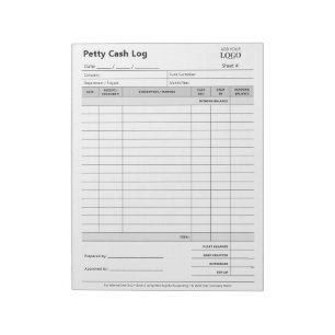 Bloco De Notas Business Petty Cash Log Razão para Pequenas Empr