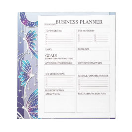 Bloco De Notas Business Planner white and black blue 💙