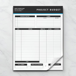 Bloco De Notas Business Project Budget Template Sheets Notepad